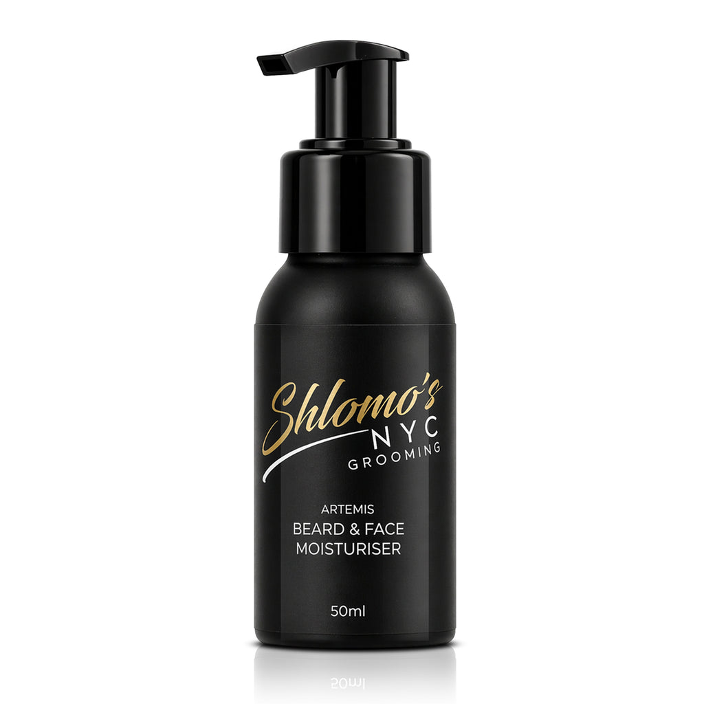 Shlomo's NYC Grooming Beard and Face Moisturizer, Dual-Action Hydrating Formula, Softens and Tames Facial Hair, Lightweight, Non-Greasy, for All Skin Types (Artemis)