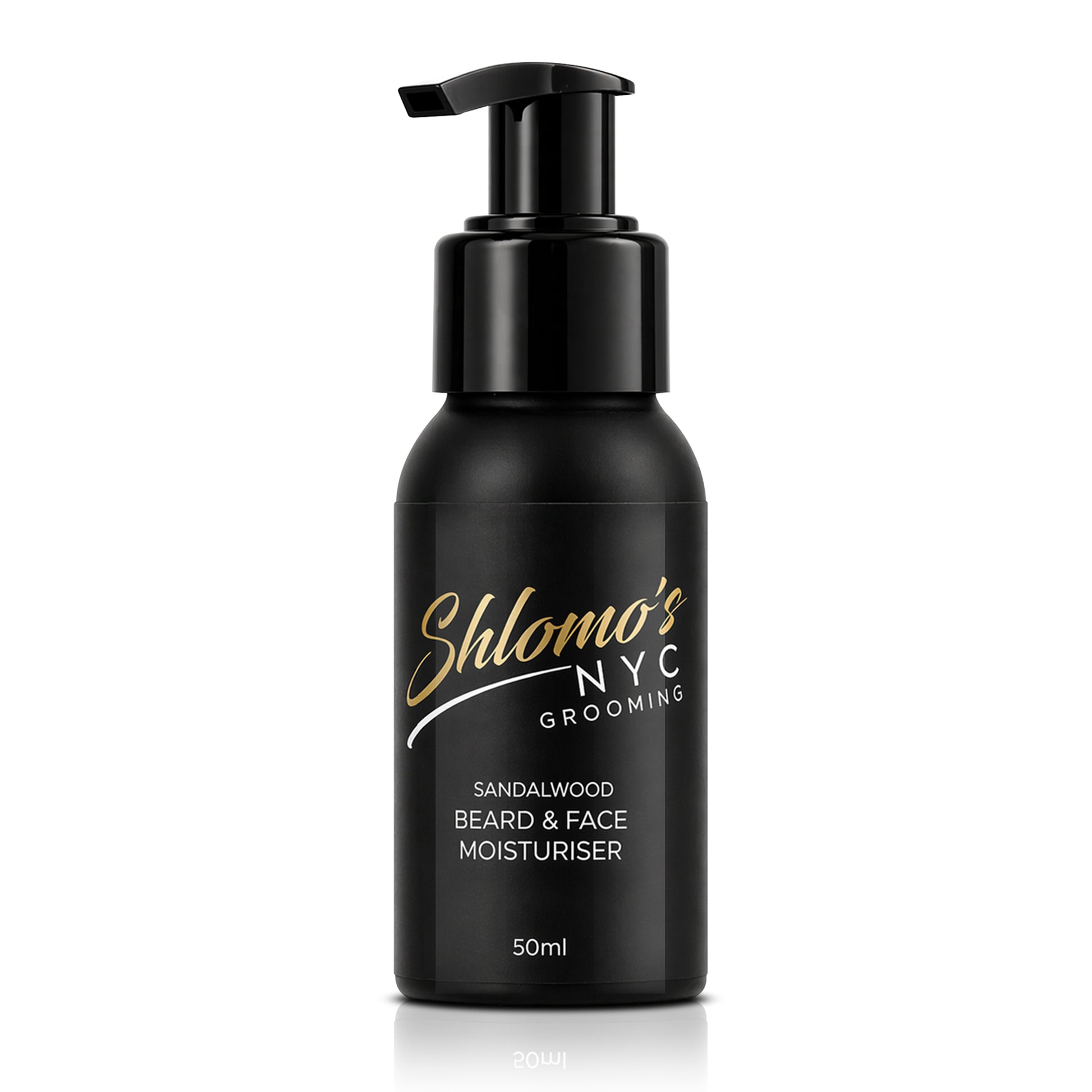 Shlomo's NYC Grooming Beard and Face Moisturizer, Dual-Action Hydrating Formula, Softens and Tames Facial Hair, Lightweight, Non-Greasy, for All Skin Types (Sandalwood)