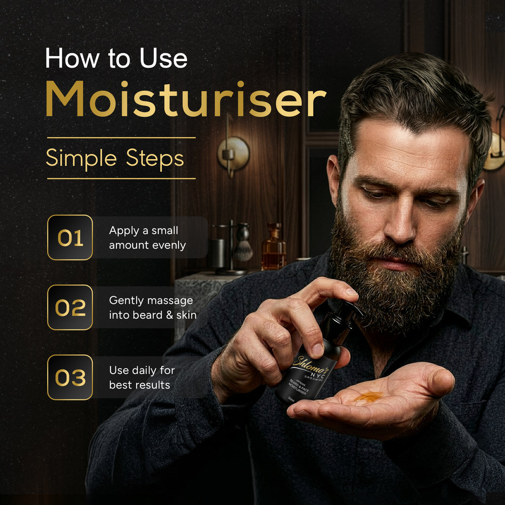 Shlomo's NYC Grooming Beard and Face Moisturizer, Dual-Action Hydrating Formula, Softens and Tames Facial Hair, Lightweight, Non-Greasy, for All Skin Types (Artemis)