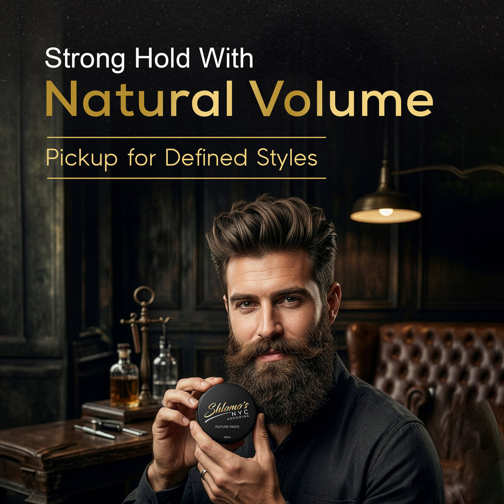 Shlomo's NYC Grooming Texture Paste, Strong Flexible Hold, Matte Finish, 100ml