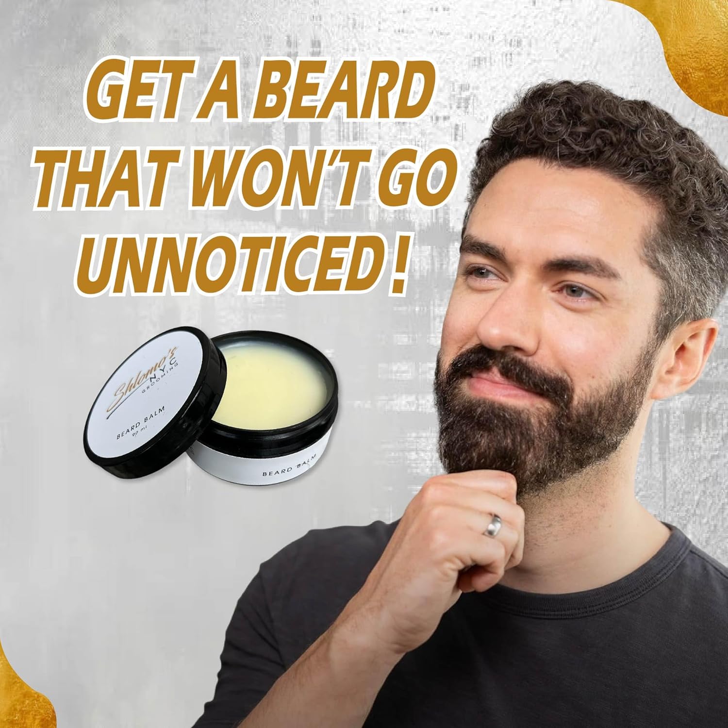 Mens Beard Balm – Smooth, Shape, Moisturize & Soften Coarse, All Natural and organic ingredients,Hydrates dry beard hair and promotes growth for a healthier look